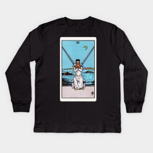 Card #51 - Two Of Swords - Rider Waite Smith Tarot Kids Long Sleeve T-Shirt